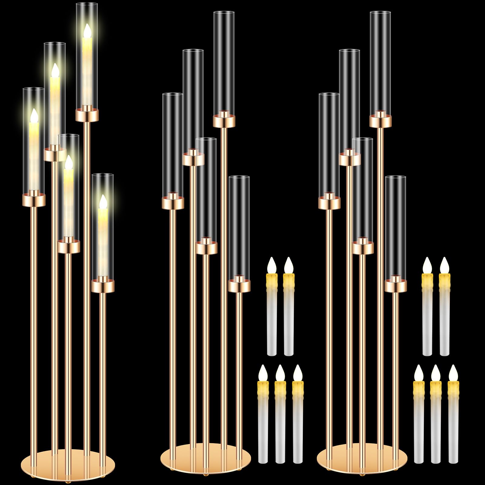 Amazon.com: Tandefio 2 Sets Acrylic Candelabra Centerpieces 42.5